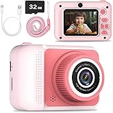 Kids Camera Toys for 3-8 Year Old Girls Boys, 1080P Toddler Camera for Kid with 32GB SD Card, Christmas Birthday Gifts for Children - Pink