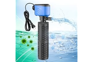 BVOPLME Aquarium Filter, 450GPH Fish Tank Filters, Small Pond Filter, Turtle Tank Filter for 75-150 Gallon Large Aquariums and Small Pond Fountains, Suitable for Saltwater and Freshwater