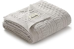 mimixiong 100% Pure Cotton Extra Soft Cellular Baby Blankets for Newborn Baby Size 30 x 40 inches Beige