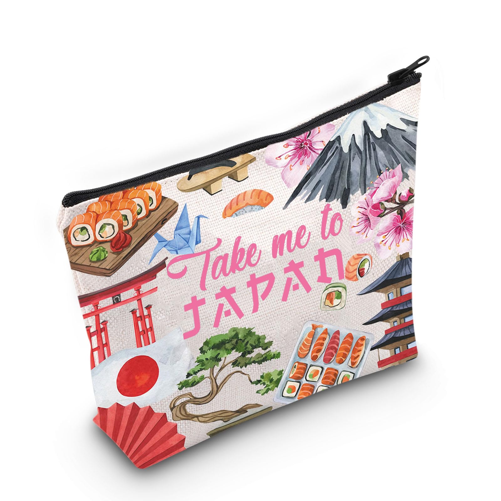 WZMPA Japan Travel Cosmetic Bag Japan Souvenir Gift Take Me To Japan Zipper Pouch Bag Japanese Culture Gift, Take Japan, Fit — image 1