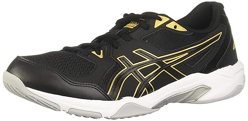 ASICS Men's Gel-Rocket 10 Indoor Court Shoes, 9, Black/Pure Gold in Oman  Whizz Racquet Sports