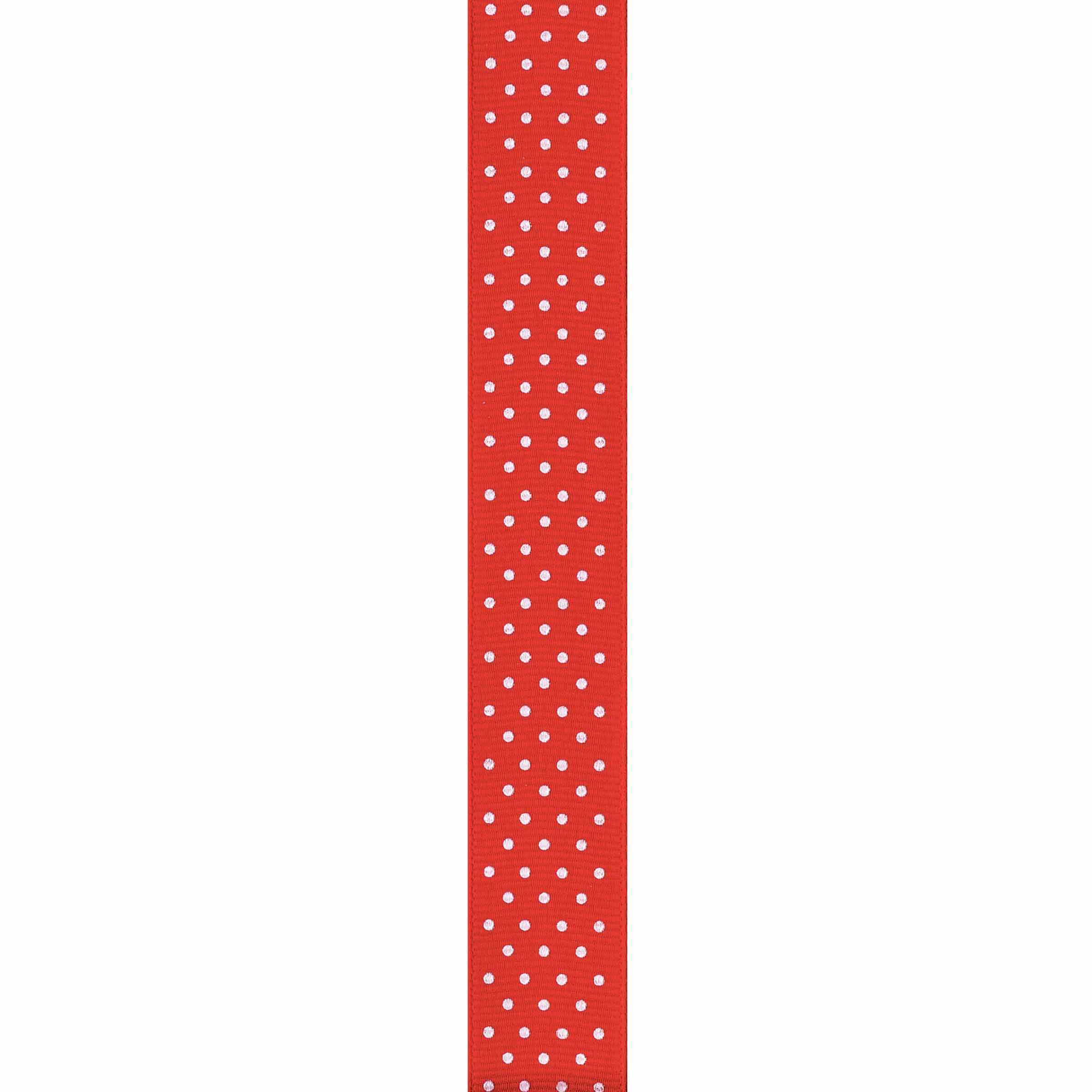 Offray Grosgrain Swissdot Craft Ribbon, 7/8-Inch X 9-Feet, Red, Acrylic, Multicolour, 8.25x8.25x2.54 cm