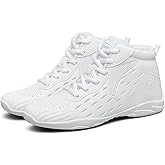FUQIAO White High Top Cheer Shoes Girls Cheerleading Lightweight Shoes Dance Sneakers