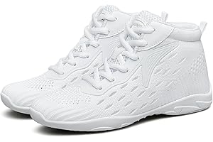 FUQIAO White High Top Cheer Shoes Girls Cheerleading Lightweight Shoes Dance Sneakers