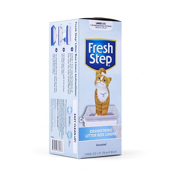 FRESH STEP FOR PETS DRAWSTRING LITTER BOX LINERS UNSCENTED (7 PACK), LARGE (FF8427)
