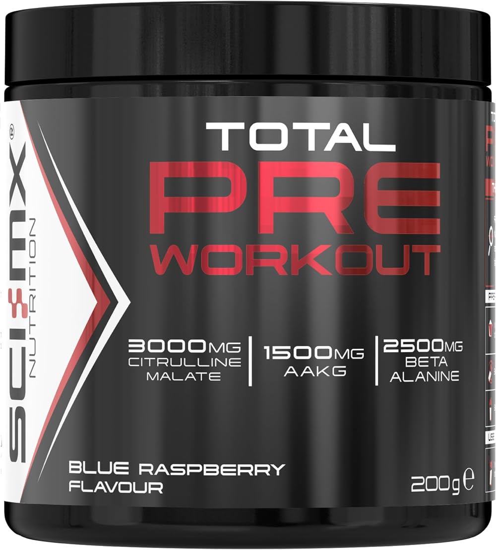 SCI-MX Total Pre Workout Blue Raspberry 2500mg Beta Alanine 3000mg Citrulline