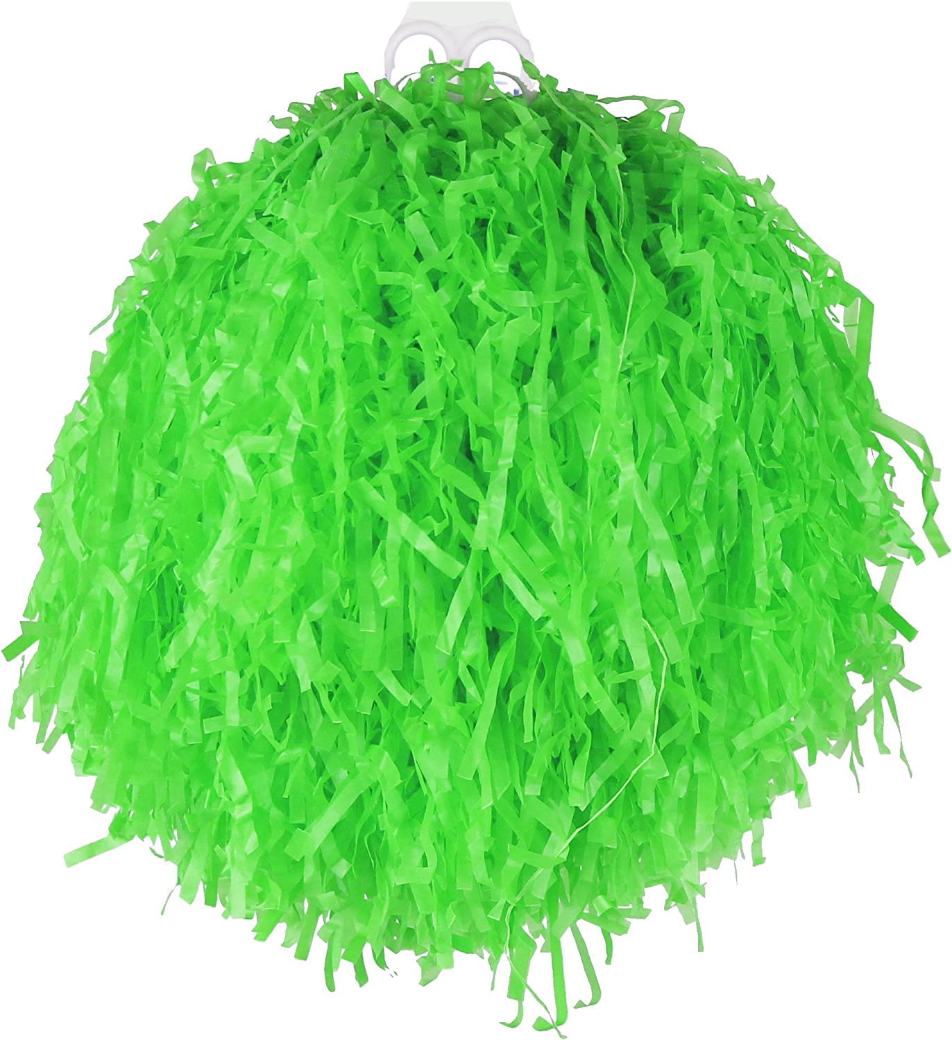Jumbo Cheerleader Pom Poms - 1 Pom Pom - Green Tasseled Pompoms with Finger Grip - USA American Cheerleader Dance School Fancy Dress Costume Accessory