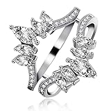Uloveido 925 Sterling Silver Half Halo Anniversary