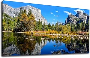 Canvas Wall Art Lake Mountain Picture for Bedroom Living Room Decorations Yosemite National Park Canvas Artwork Landscape Nature Pictures for Office Home Wall Decor 20
