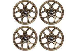 RockTrix RT105 17 inch Wheels Compatible with Jeep Wrangler JK JL 17x9 5x5 Wheels (-12mm Offset, 4.5in Backspace) 5x5 PCD, 71.5mm Bore, Bronze Wheels, Also fits Gladiator JT Rims (Set of 4)