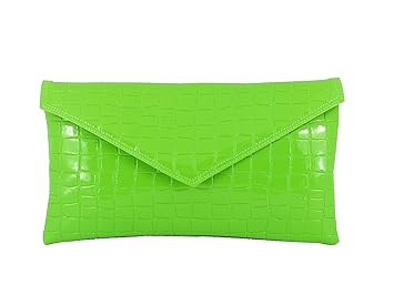 neon green clutch bag