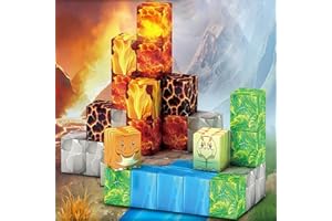 QOGELY Magnetic Mine Building-Blocks World Dinosaur Toys, Magnet Montessori Holiday Building Set Cubes, Christmas 24 Days Countdown Stocking Stuffers for Boys & Girls Ages 4-8