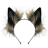 QinRuan Fox Cat Long Fur Ears Hair Headwear Wolf Animal Anime Halloween Cosplay Costume