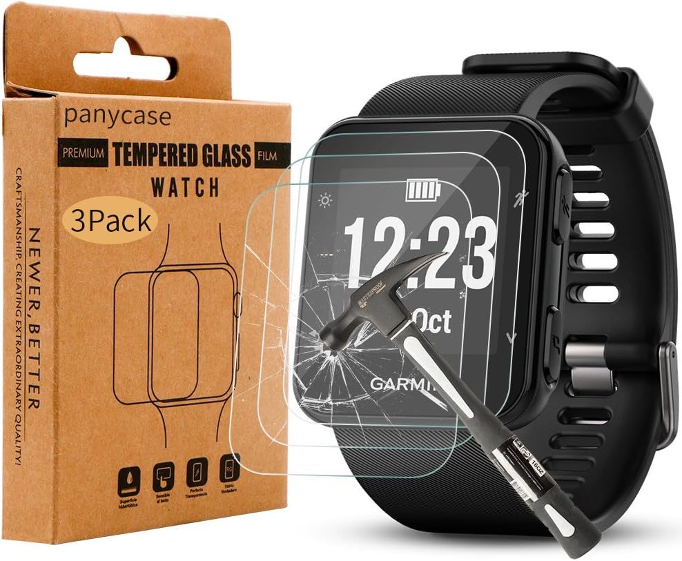[3-Pack]Garmin Forerunner 35 Screen Protector,Panycase 9H Hardness Garmin Forerunner 35 Glass Screen Protector,Tempered Glass Screen Protector for Garmin Forerunner 35
