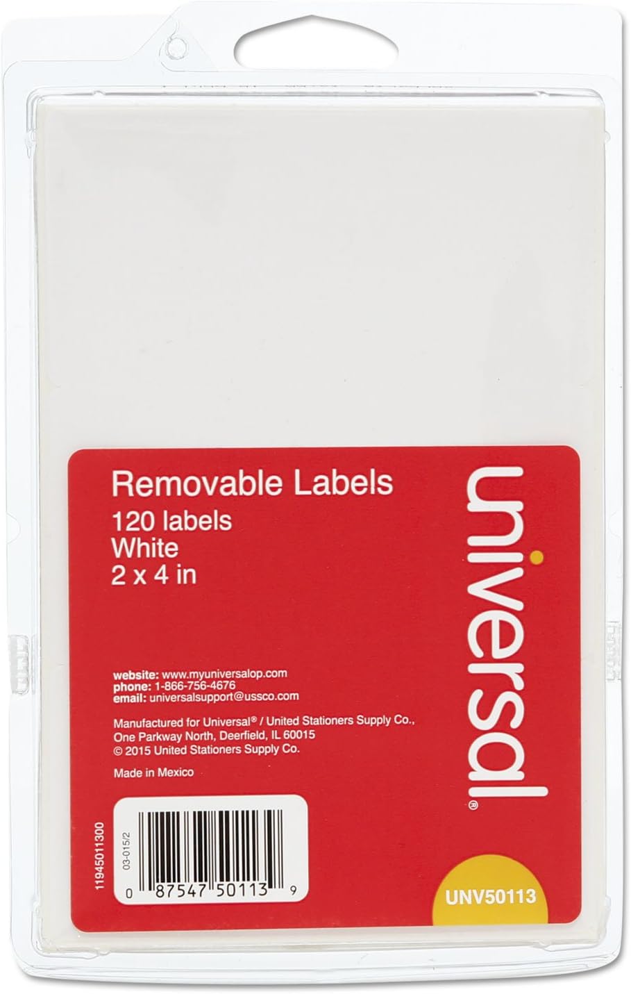 UNV50113 Universal Removable SelfAdhesive MultiUse Labels Office Products