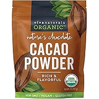 Organic Cacao Powder, 2lb - Unsweetened Cocoa Powder With Rich Dark Chocolate Flavor, Perfect for Baking & Smoothies, Non-GMO