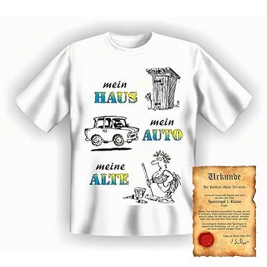 Lustiges Sprüche T Shirt Spass Urkunde Mein Haus Mein