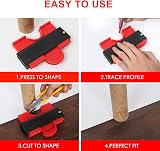 Willingood 2 Pack Contour Gauge 5"+10" Plastic Woodworking Shape Tracer Tool view 5