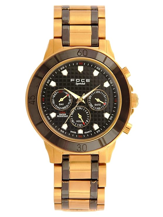 Buy FOCE Black Round Analog Wrist Watch for Men with Ceramic Case