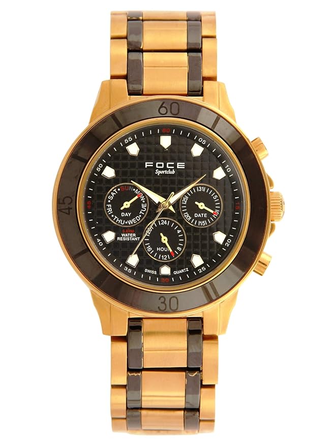 Buy FOCE Black Round Analog Wrist Watch for Men with Ceramic Case