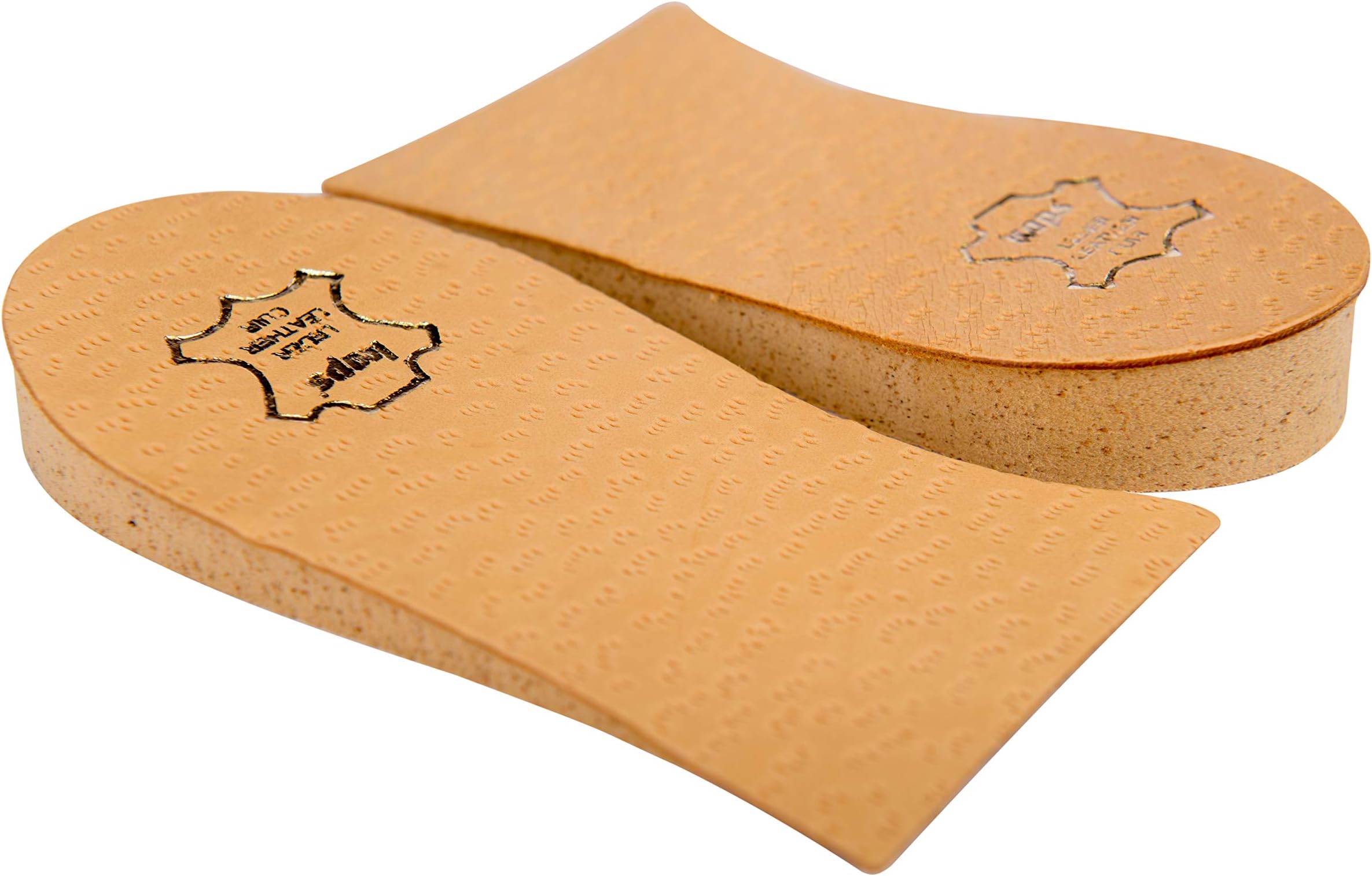 Heel Lift Elevator, Heel Raise, Heel Pad, Orthotic Wedge, Shoe Pad, Many Widths and Heights, Leather Cover, Kaps Topmed, 2 Pieces Left and Right (Height 5 mm / 0.2 inch - Size M)