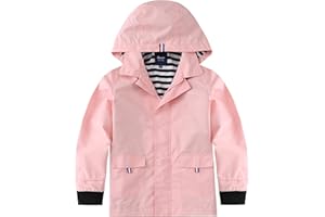 Hiheart Boys Girls Waterproof Hooded Jackets Cotton Lined Rain Jackets