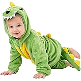 LONULAIN Unisex Baby Animal Costume Pajamas, Infant Flannel Hooded Halloween Romper Cosplay Costume/Homewear/Sleepwear