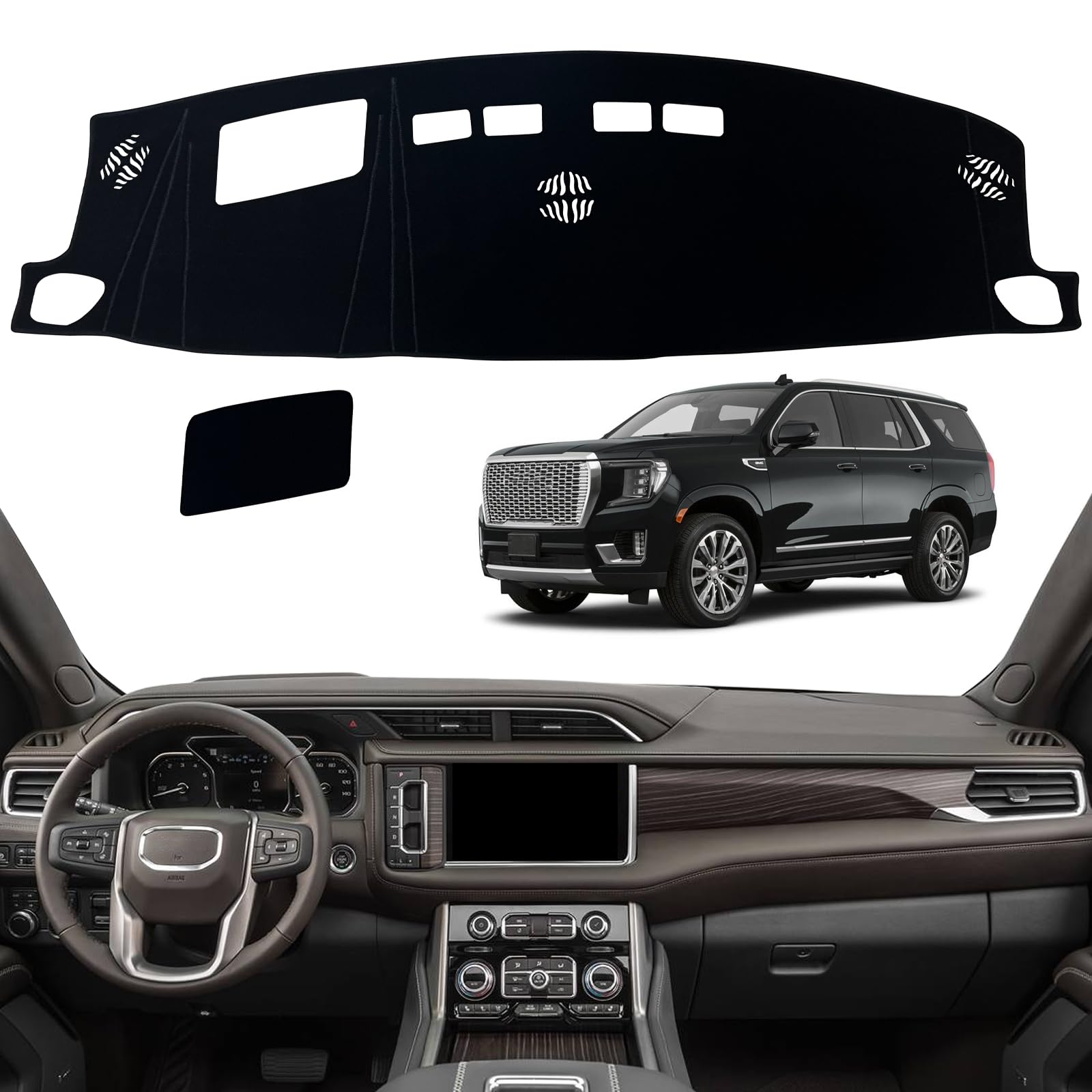 INUBOXES Dashboard Cover For Nissan Rogue 2021-2023 - Non-Slip Custom Mat, Black Trim (Without HUD) - View #4