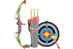 Click N' Play Bow & Arrow Archery Set for Kids, Toy Bow & Arrow That Lights Up for Outdoor Play with 3 Suction Cup Arrows, Target & Quiver, Practice Archery Set for Children Ages 4 & Up