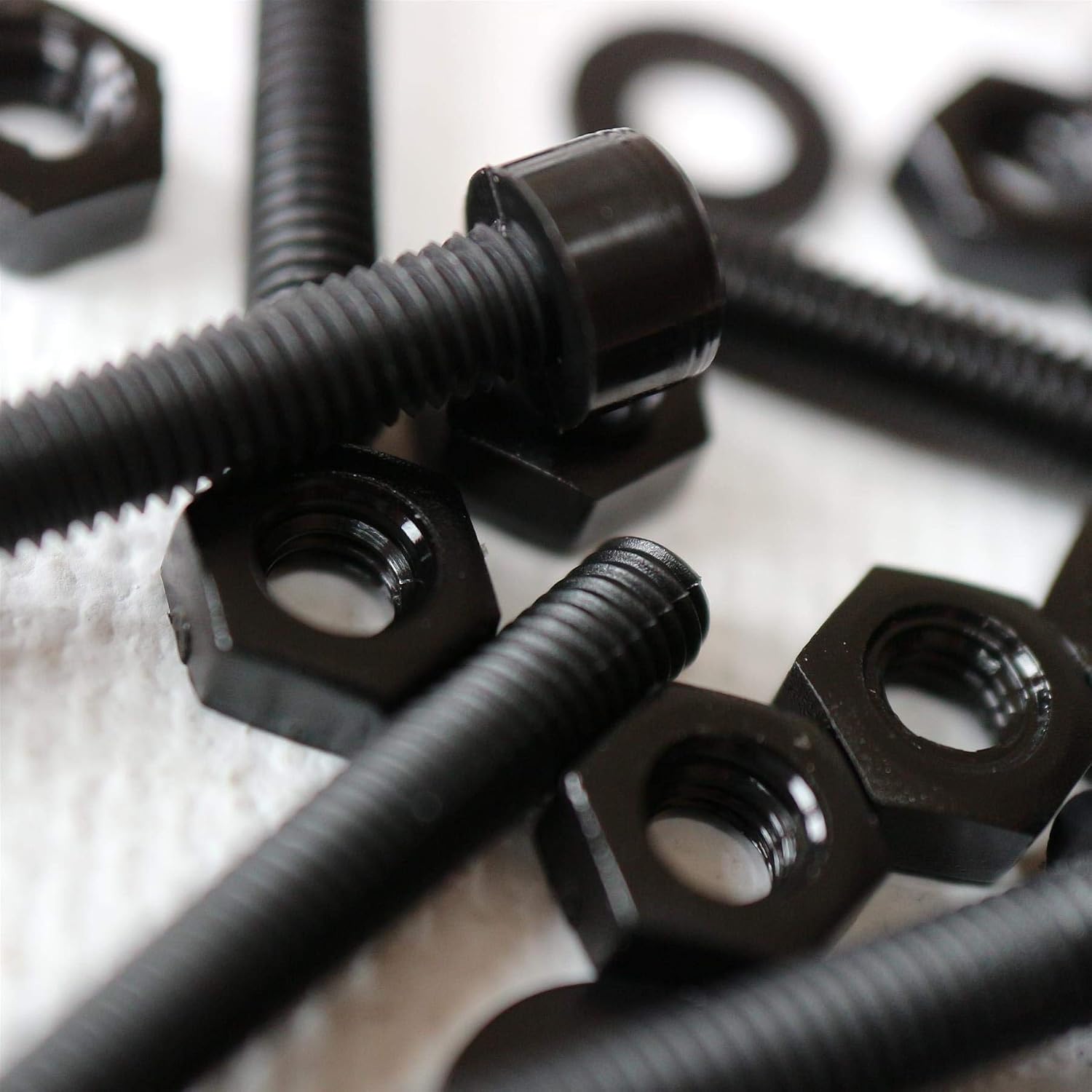 50 x Black Nylon Socket Head, Plastic Machine Screws, M3 x 20mm, Plastic Bolts, Nuts & Washers