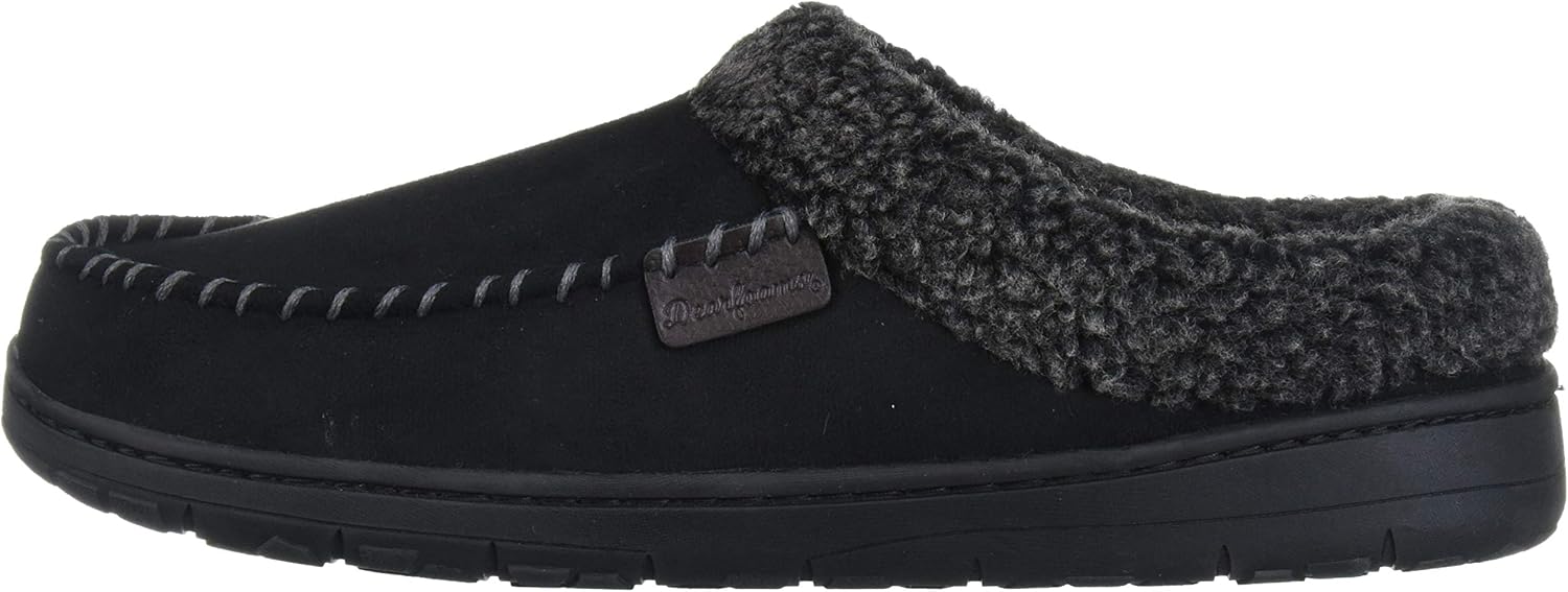  | Dearfoams Men's Microfiber Suede Clog with Whipstitch Slipper | Slippers