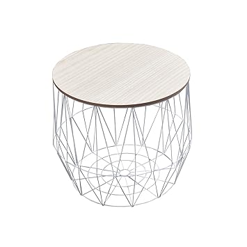 Moderner Couchtisch Beistelltisch Storage 50 Cm Weiß