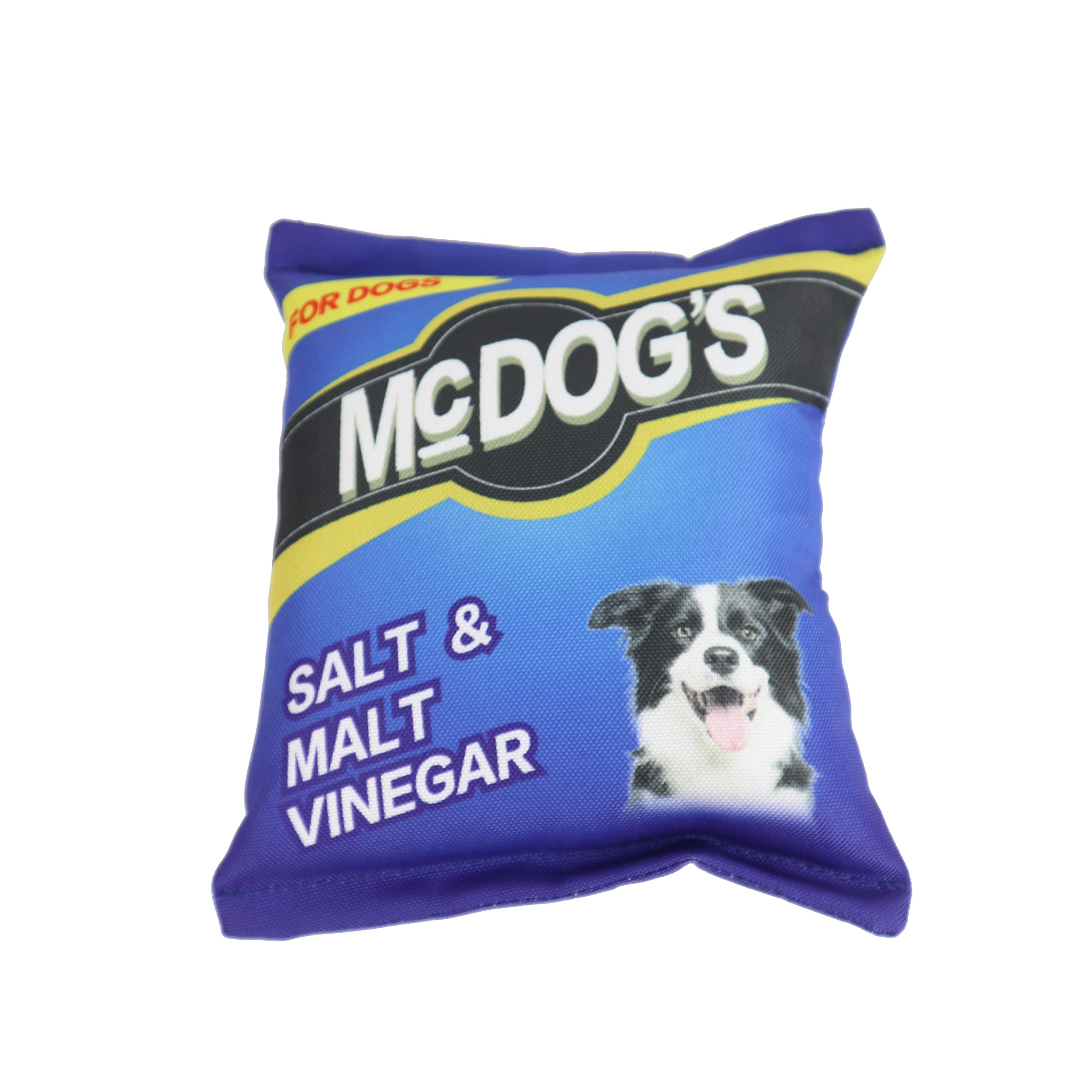Puppy and small dog chew toy • Squeaky soft toy • Mini interactive sound plush cushion to chew • Pretty fun & colourful design (imitation blue snack)