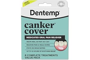 Dentemp Canker Cover - Canker Sore Medicine Pain Reliever (8 Count) - Canker Sore Treatment to Relieve Canker Pain, Mouth Sores & Mouth Irritation - Fast Acting Canker Sore Relief Tablets for Adults