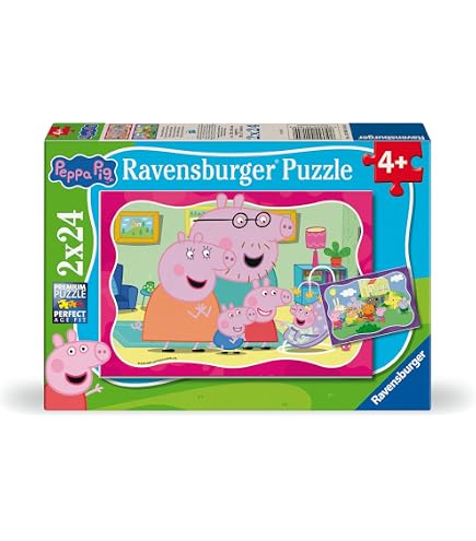 Ravensburger 6969 First - 6 Puzzle Da 2 Pezzi Per Bambini, Tema Peppa Pig, Multicolore, Dai 18 Mesi