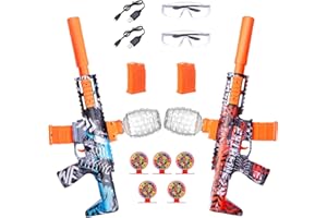 JOYKEY 2 Pack Splatter Blasters, Full Auto Splat Blaster Toy Kits, 50000+, 10 Rs Per Seconds, 600 Hopper, Outdoor Team Game Activities Toy, 2 Rechargeable Batteries, Age 12+ Year Up