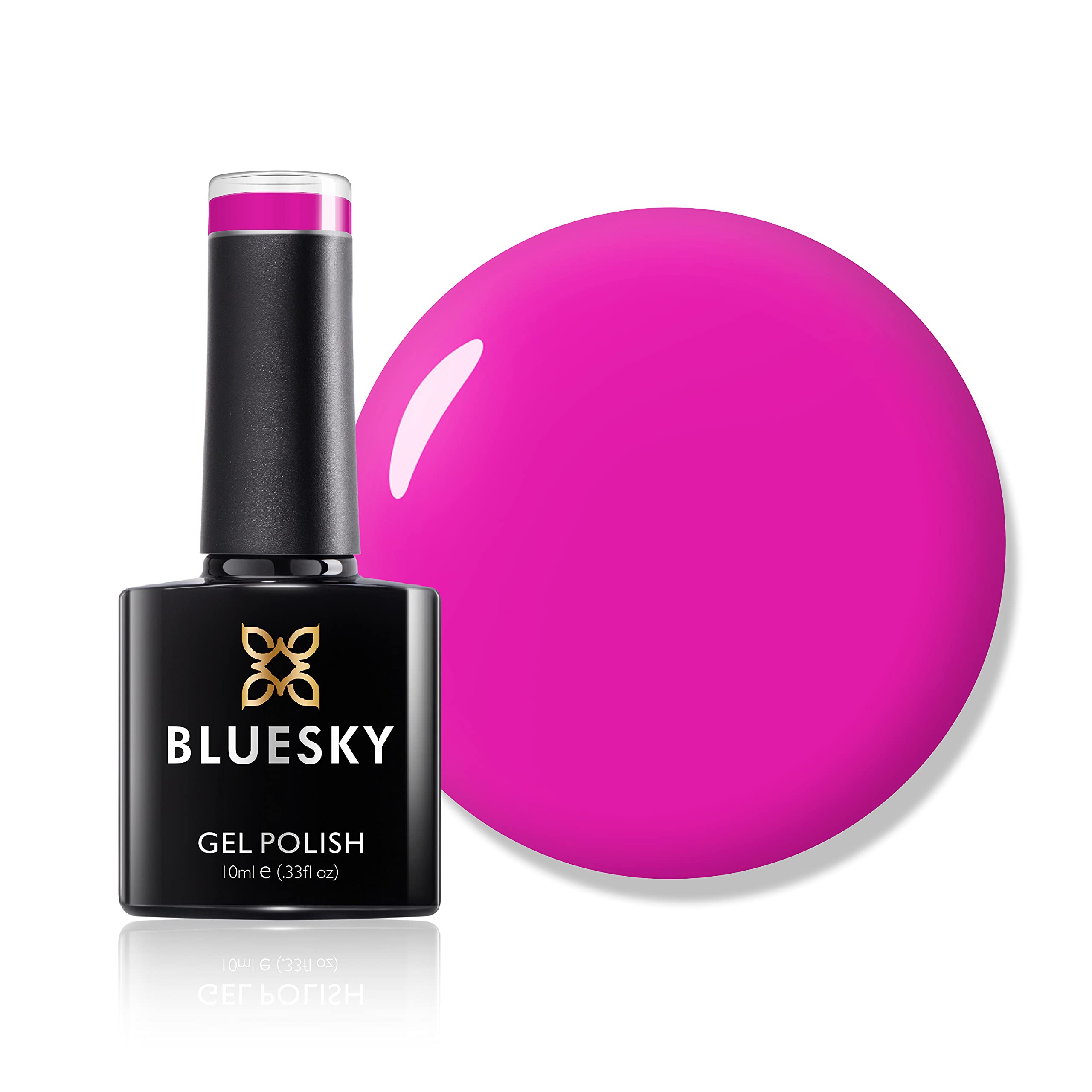 Bluesky Gel Nail Polish, Party Pink Neon09, Bright, Hot, Neon, Pink, Long Lasting, Chip Resistant, 10 ml (Requires Drying Under UV LED Lamp)