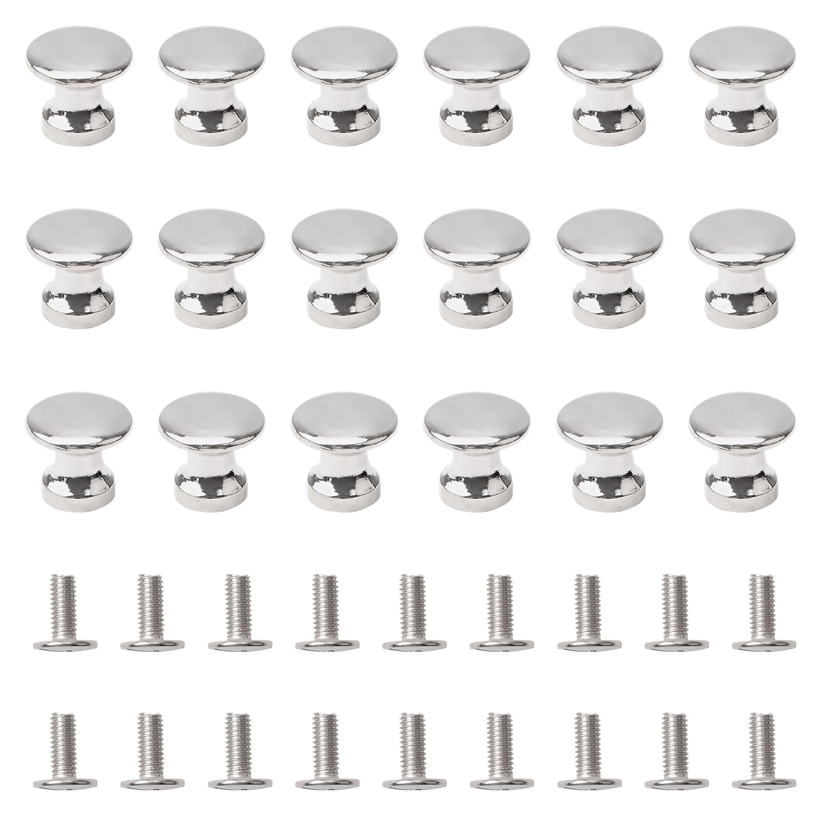 UFURMATE Mini Cabinet Knobs, 18PCS Zinc Alloy Single Hole Pull Handles Antique Cabinet Knobs Pulls Decorative Mini Knobs for Jewelry Box Gift Case (Silver) — image 1