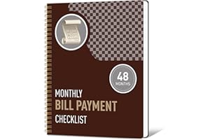 KAMOY Undated Monthly Bill Payment - 48-Month Undated Financial Organizer with Income Tracker, Savings & Debt Management, Yearly Goals, Expense Tracking 8.7×10.6 In, Brown
