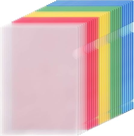 Amazon クリアファイル Leobro クリアホルダー 30枚パック 高透明カラー 5色セット レッド ブルー グリーン イェロー クリア 書類整理 資料収納 書類保護 クリアホルダー 文房具 オフィス用品