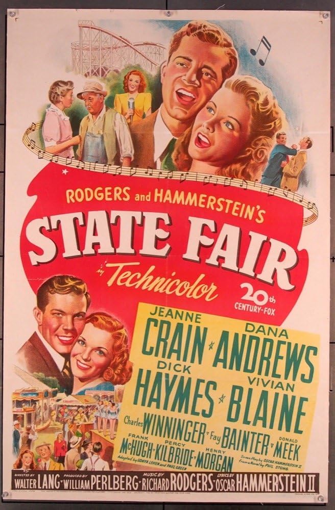 State Fair (1945) Original U.S. One-Sheet Movie Poster 27x41 LINEN BACKED DANA ANDREWS JEANNE CRAIN VIVIAN BLAINE PHIL BROWN DICK HAYMES Film Directed by WALTER LANG RODGERS AND HAMMERSTEIN