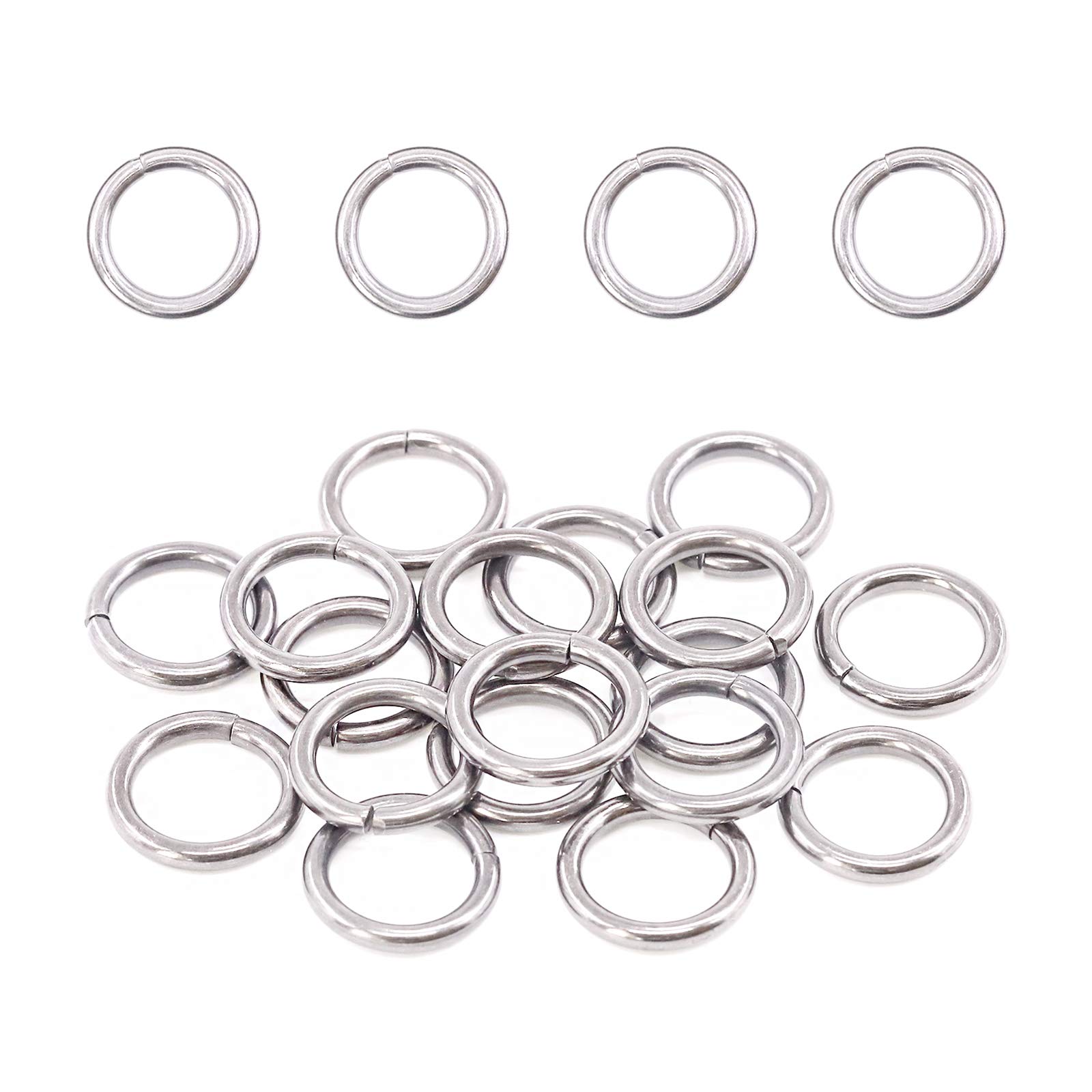 Swpeet 60Pcs Heavy Duty 3/5 Inch - 16mm Sliver Multi-Purpose Metal O Ring Metal Rings for Hardware Bags Ring Hand DIY Accessories Keychains Belts and Dog Leas (Sliver, 3/5 Inch)