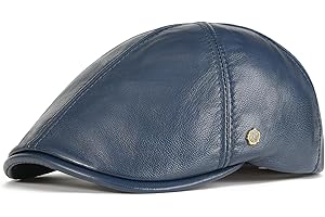 VOBOOM Lambskin Leather Ivy Caps Newsboy Hat 6 Panel Cabbie Beret Hat