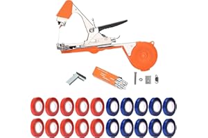 SWETERO Plant Tying Machine Tool,Vegetable Gardening Tools with 10000pcs Staples 20 Rolls Tape and Replacement Blade for Grapes,Raspberries,Tomatoes,and Vining Gardening Tying Tool(Orange)