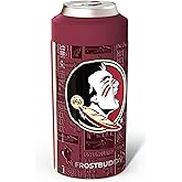 Frost Buddy Universal Can Cooler - Fits All - Stainless Steel Can Cooler for 12 oz & 16 oz Regular or Slim Cans & Bottles - Stainless Steel (Florida State Seminoles | 3D)