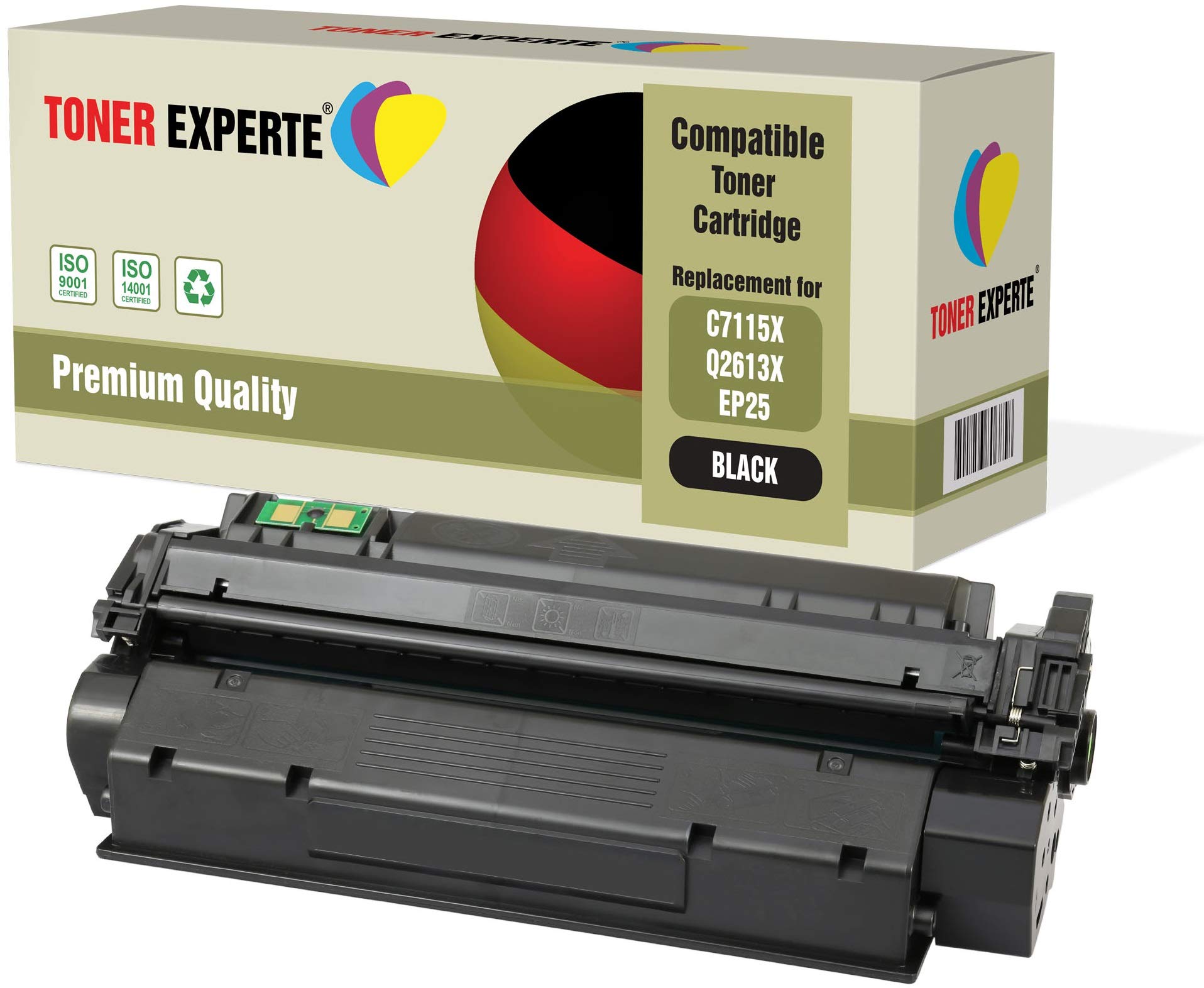 TONER EXPERTE® Compatible with C7115X Q2613X EP-25 Premium Toner Cartridge Replacement for Laserjet 1000, 1005, 1200, 1220, 1300, 3080, 3300, 3310, 3320, 3330, 3380, LBP1210