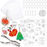 Mocoosy 148 Pcs Heat Shrink Plastic Sheets Kit for Shrinky Dink, Shrinky Paper Art Films Clear Sanded Shrink Sheets Include B