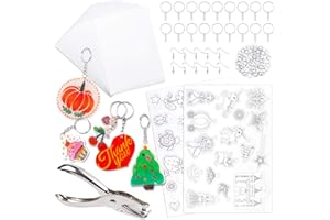 Mocoosy 148PCS Shrink Plastic Sheets for Shrinky Dink Paper Kits, Heat Shrinky Paper Clear Frosted Shrink Films Include Shrinkable Paper Keychain Earring Accessories Kids Art Craft Activity Set