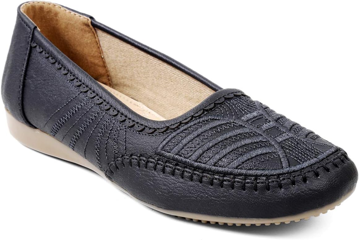 meriggiare® Women Slip-ons Handcrafted Detailed Casual/Evening/Party/Ethinic wear Comfortable Ballet Flats/Bellies/Ballerina Shoes (NOTE:: If you have broad/wide feet than normal, we recommend you to buy one size larger. So, if you usually buy 37 EU, buy 38 EU. Otherwise buy as per your Standard Size only)
