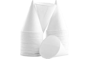AVANT GRUB Eco-Friendly, Wax Free 4.5oz White Paper Cone Cups 50Pk. Small Dispenser Cup for Shaved Ice, Office Water Coolers, Sports Teams, Fundraisers. Disposable Craft Funnels for Oil or Protein Powder Drinks
